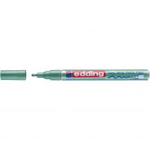 Lot De 10 Marqueurs Permanent Peinture Brillante 751 Vert Métallisé Pointe Ronde 1-2 Mm Edding - Edding