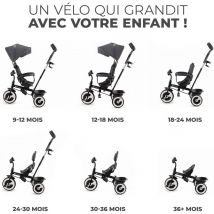 Tricycle Evolutif Aston Gris Pour Enfants De 9 Mois À 5 Ans - Kidkraft