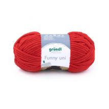 Fil À Tricoter Effet Velour Funny - Grundl - 100 Gr - Oeko-tex 11 Rouge - Gründl