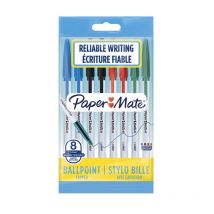 Lot De 8 Stylos À Bille Papermate Pointe Moyenne Assortiment - Paper Mate