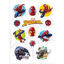 12 Stickers Spiderman - Comestible - Dekora