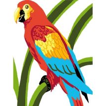 Kit Canevas Enfant Perroquet 20x25cm - LUC