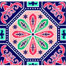 Sticker Mosaique Autocollant 12,5cm Carreaux Ciment 5 - Artemio
