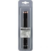 Crayons Fusains - Noir - 3 Duretés Soft, Médium Et Hard - Dessin, Esquisse - Cretacolor