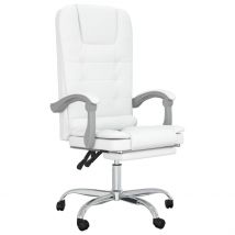 Fauteuil De Massage Inclinable De Bureau Informatique Étude Similicuir Blanc 02_0025398