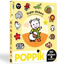 6 Posters + 100 Stickers Les Animaux (18 Mois +) - Poppik