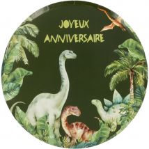 8 Assiettes Dinosaures Vert Joyeux Anniversaire