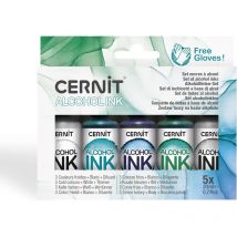 Encres À Alcool - Couleurs Froides - 5 Flacons 20ml - Tous Supports - Cernit
