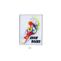 Ecussons Thermocollant Snowboard 6 X 8 Cm - Mediac 01 Blanc