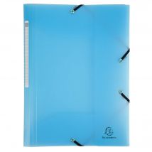 Chemise À Élastiques 3 Rabats Polypropylène Chromaline Pastel - A4 - Bleu Pastel - X 25 - Exacompta