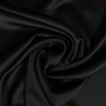 Tissu Crêpe Satin Mat Noir Au Mètre - Craftine
