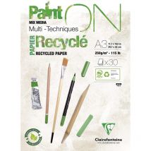 Bloc Dessin A3 Painton Clairefontaine Papier Blanc 100% Recyclé