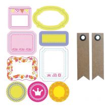Etiquettes Repositionnables Roses + 20 Étiquettes Kraft Fanion - Youdoit