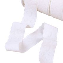 Elastique Lingerie Facon Dentelle 25mm Blanc Au Mètre - My mercerie