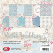 12 Papiers Imprimés Scrapbooking 30 X 30 Cm Craft & You Pastel Wedding - Craft and you design