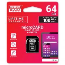 Carte Mémoire Goodram Micro Sdxc-sdhc 64go M1aa Classe 10