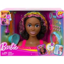 Tête À Coiffer Métisse Noire Barbie Mèches Arc En Ciel 22 Pièces - Color Reveal - Mattel - Barbie