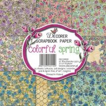 24 Papiers Fantaisis Assorties 15.2 X 15.2 Cm Décorer Colorful Spring - Decorer