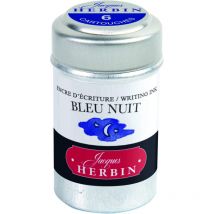 6 Cartouches D'Encre - Bleu Nuit - Pour Stylos Plume Et Roller - Herbin - Jacques Herbin