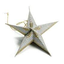 Etoile En Papier 5 Pièces Blanc/argent/or - Papertree