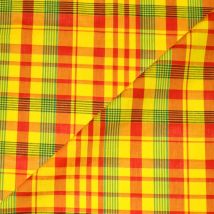 Tissu Madras Véritable 3m - Jaune, Rouge Et Vert - Designers-factory - Designers-factory