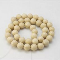 Fil De 44 Perles Ronde En Pierre Naturelle Fabrication Bijoux 8 Mm Fossile - No Name