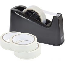 Dévidoir - Ruban Adhésif - Noir - Bureau - Inclus 4 Rouleaux - Rapesco - Esselte