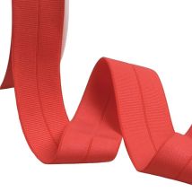 Elastique Gros Grain Pré Plié 30mm Rouge Au Mètre - My mercerie
