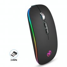 Souris Sans Fil Rgb 1600dpi Rechargeable Silencieuse Pour Pc Et Mac Yonis - Yonis