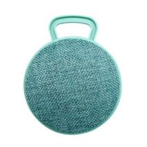 Mini Enceinte Bluetooth Portable Rond Texturé Tissu Avec Support Appel Mains-libres Et Carte Tf Vert Yonis - Yonis