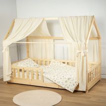 Set Double Ciel De Lit Cabane En Gaze De Coton Duo - Sevira Kids
