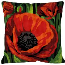 Kit Coussin Point De Croix Coquelicot - Margot