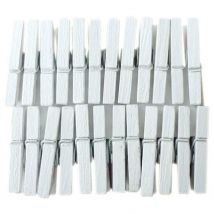 48 Mini Pinces À Linge Blanches 3 Cm - Graine Creative