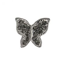 Bouton Papillon Strass 13mm (noir) - MyMercerie