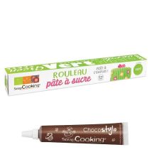 Pâte À Sucre En Rouleau Prête À Dérouler Ø 36 Cm Vert + 1 Stylo Chocolat - Scrapcooking