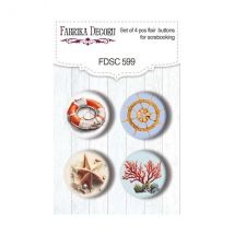4 Badges Métal Décoration Embelissment Scrapbooking Fabrika Décoru Sea Of Dreams 599 - FABRIKA DECORU