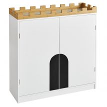 Sobuy Kmb44-w Commode Pour Enfants Étagère Pour Chambre D'Enfant Avec Tableau Noir Bibliothèque Étagère À Jouets - Sobuy