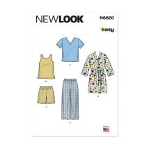 Patron New Look 6820 - Tenue D'Intérieur Pour Enfants Taille N°fr 3-8 - NewLook
