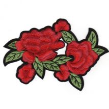 Ecusson Thermocollant Grand Format Double Rose 14 X 19cm - My mercerie