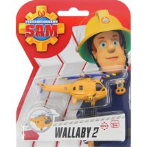 Véhicule En Métal Sam Le Pompier - Wallaby 2 Hélicoptère De Pompier Jaune - Voiture Miniature - Dickie 203091000f - Dickie