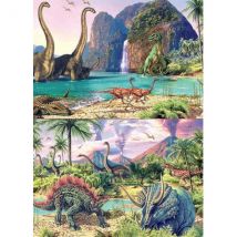 2 Puzzles Au Pays Des Dinosaures 100 Pieces - Dinos - Educa - 15620 - Educa