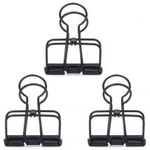 18 Pinces Double-clip Noires 4 Cm - Kikkerland