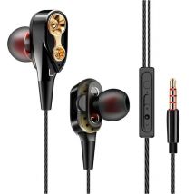 Casque Sport Hifi Quad-core Ergonomique Son Hd Microphone Intégré Argenté Noir Yonis - Yonis