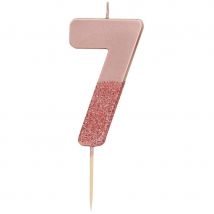 Bougie 7 Glitter Rose Gold - Annikids