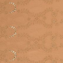 Tissu Double Gaze De Coton Brodé Ajouré Camel - Au Mètre - Craftine