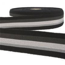 Disquette 25m Ruban Gros Grain Stripes Noir - My mercerie