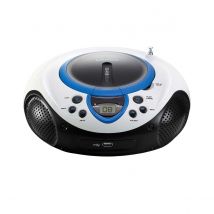 Lenco Radio Fm/cd/usb Modèle Scd-386 Portable Avec Écran Lcd Bleu