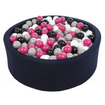 Piscine À Balles Aire De Jeu + 450 Balles Bleu Marine Noir, Blanc, Rose,gris - Velinda