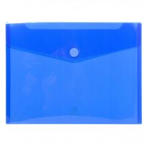 Sachet De 5 Pochettes-enveloppes Polypropylène - A4 - Bleu - X 10 - Exacompta