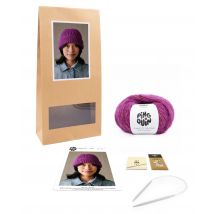 Kit Tricot Bonnet Brendy Prune Or Tu - Pingouin